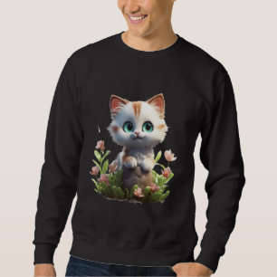 Frühling Garten Kätzchen Blumen Katze Mädchen Flor Sweatshirt
