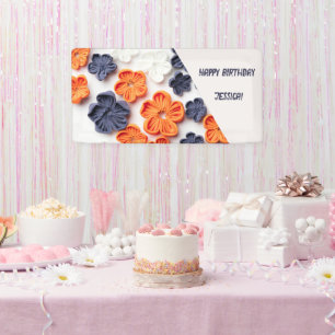 Frühling Handgefertigte Nähstoffe fließen orange b Banner