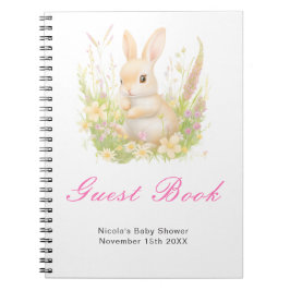 Frühling Hasen Baby Shower Gästebuch Notizblock