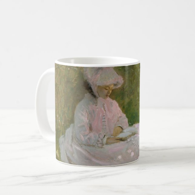 Frühling, impressionistisches Porträt, Claude Mone Kaffeetasse (Vorderseite Links)