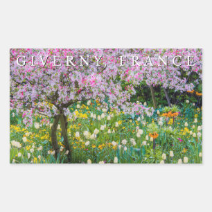 Frühling in Claude Monets Garten Rechteckiger Aufkleber