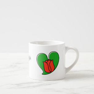 Frühling in der Liebe - Espresso Cup in Rot Tulips Espressotasse