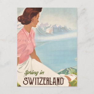 Frühling in der Schweiz Postkarte