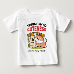 Frühling in Farbe - Adorable Hunde Illustration Baby T-shirt