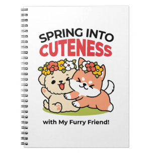 Frühling in Farbe - Adorable Hunde Illustration Notizblock