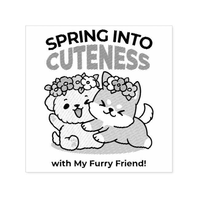 Frühling in Farbe - Adorable Hunde Illustration Permastempel (Design)