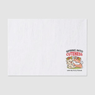 Frühling in Farbe - Adorable Hunde Illustration Seidenpapier