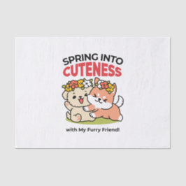 Frühling in Farbe - Adorable Hunde Illustration Seidenpapier