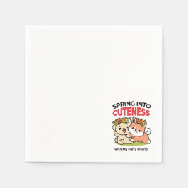 Frühling in Farbe - Adorable Hunde Illustration Serviette