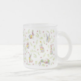 Frühling in Frühling Bunny Rabbit Wildblume Glass Mattglastasse