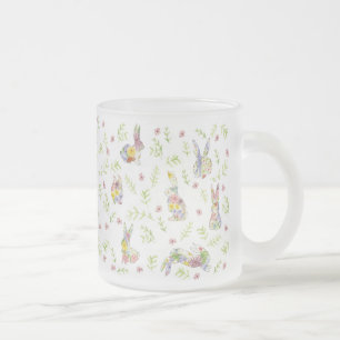 Frühling in Frühling Bunny Rabbit Wildblume Glass Mattglastasse