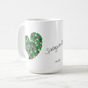 Frühling in Liebe-farbigen Tulpen (pink, lila, wei Kaffeetasse