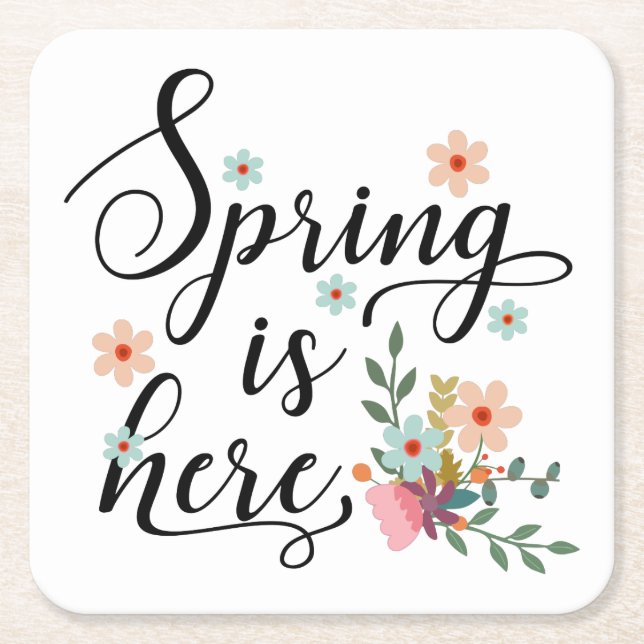 Frühling ist hier rechteckiger pappuntersetzer (Vorderseite)
