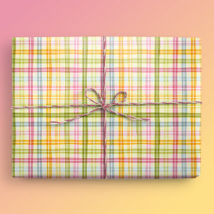 Frühling Kariert Pastell Geschenkpapier