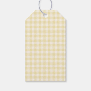 Frühling Klassisches Gingham Buttercreme Geschenkanhänger