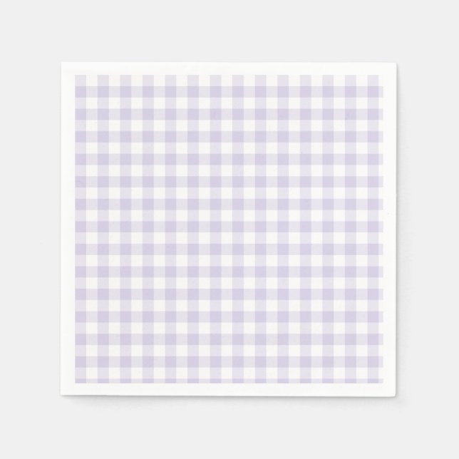 Frühling Klassisches Gingham | Staubiges Lavendel Serviette (Vorderseite)