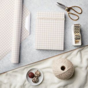 Frühling Klassisches Gingham Weicher Leinen Geschenkpapier