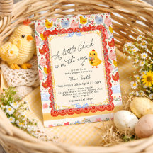Frühling Kleines Küken Florales Mädchen Baby Showe