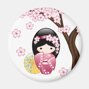 Frühling Kokeshi Puppe - niedliches japanisches Magnet