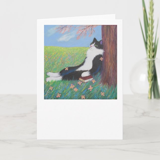 FRÜHLING KOMMT SCHLIESSLICH! FEIERTAGSKARTE (Vorderseite)