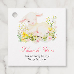 Frühling Lamm Baby Shower Geschenkanhänger