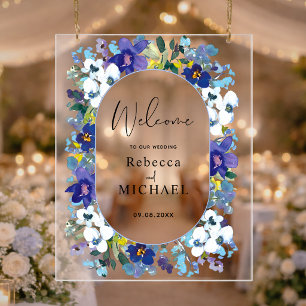 Frühling lila dustig blühende Hochzeitsempfang Acrylschild