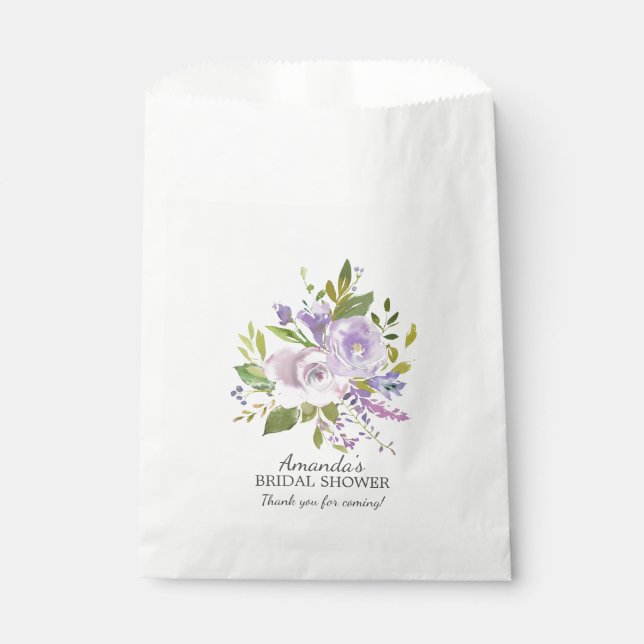 Frühling Lila Lavendel Blütendusche Gefallen Tasch Geschenktütchen (Vorderseite)