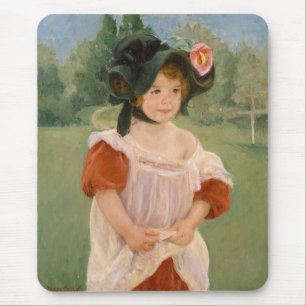 Frühling: Margot stehend in einem Garten   1900 Mousepad