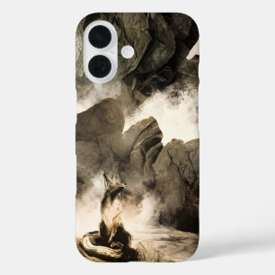 Frühling Mystischer Fuchs Nebelberg Minimalistisch iPhone 16 Hülle