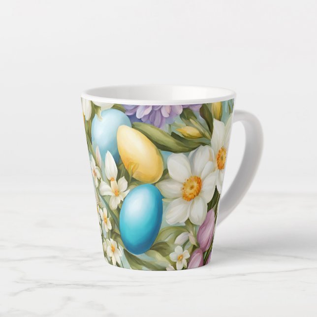 Frühling. Narzissen, Hyazinthen, Tulpen, Ostereier Milchtasse (Rechte Ecke)