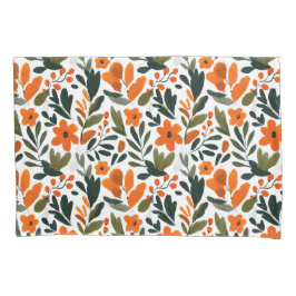 Frühling Orange Blumen Chic Elegantes Blumenmuster Kissenbezug