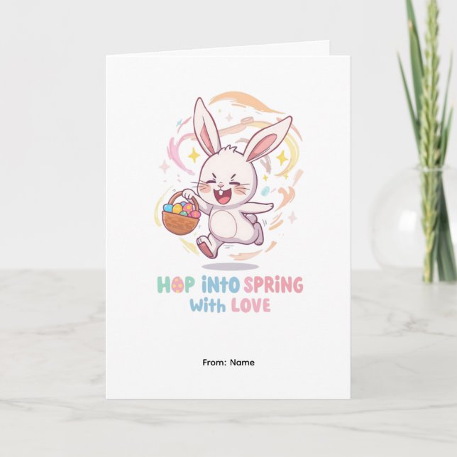 Frühling Osterhasen-Design Karte (Vorderseite)