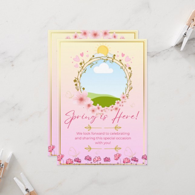 Frühling-Party Einladung (Vorderseite/Rückseite Beispiel)
