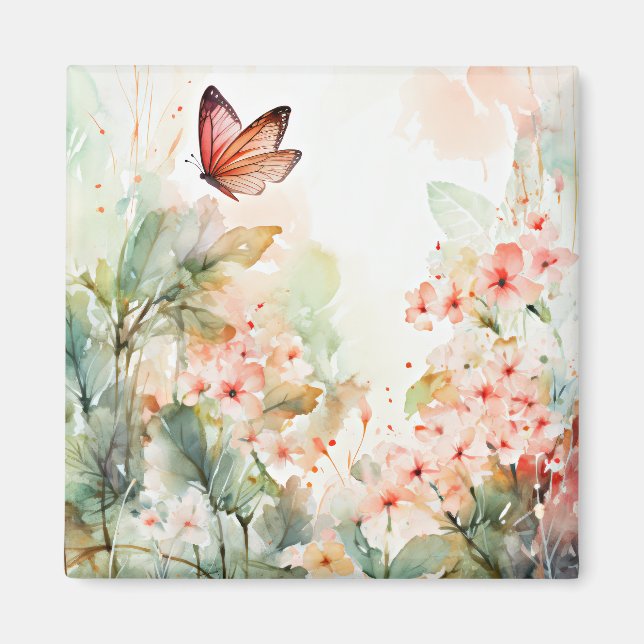 Frühling, pastellfarbene Wasserfarben, künstliche  Magnet (Vorne)