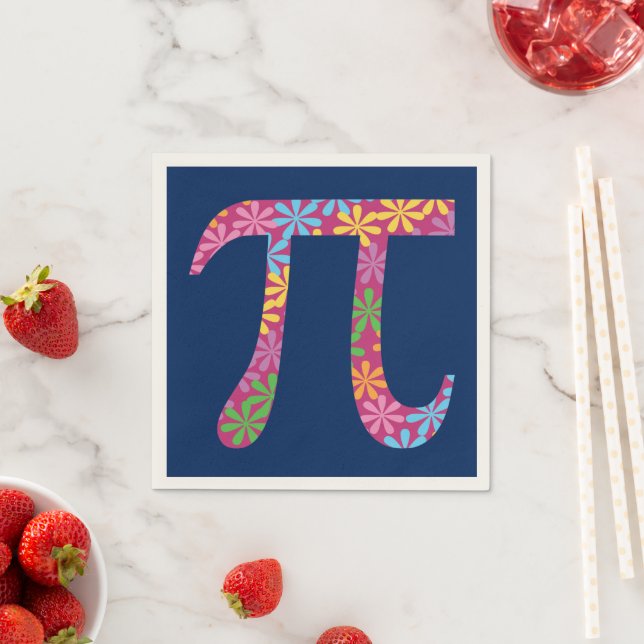 Frühling Pi - Blumenfarben Tageszeitung Napkins Serviette (Beispiel)