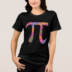 Frühling Pi Farbige Floral Pi Symbol T-Shirt Tri-Blend Shirt