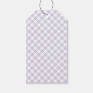 Frühling Retro Gingham Staubiges Lavendel Geschenkanhänger