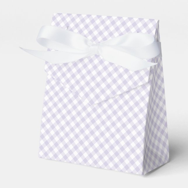 Frühling Retro Gingham | Staubiges Lavendel Geschenkschachtel (Vorderseite)
