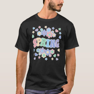 FRÜHLING-Retro Groovy Vintage, Blumen, Herzen, Ste T-Shirt