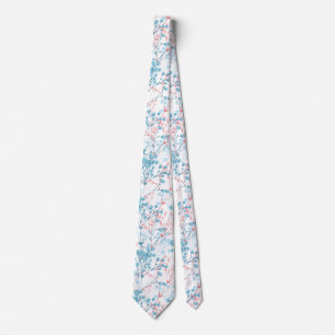 Frühling Rosa und Blau Blumenmuster Krawatte