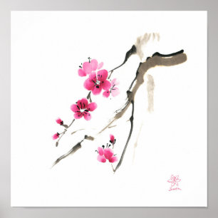 Frühling Sakura blüht. Malteposter Poster