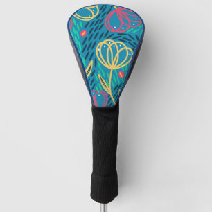 Frühling Sommer Helle Blumenrosa Mintblau Gelb Golf Headcover