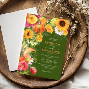 Frühling Sommer Hochzeitseinladung mit floralen Mo Einladung