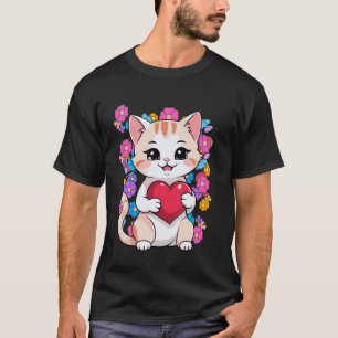 Frühling Sommer Katze Katze Sommerzeit Kätzchen He T-Shirt