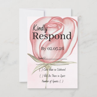 Frühling Sommer Roségarten Hochzeit RSVP Karte