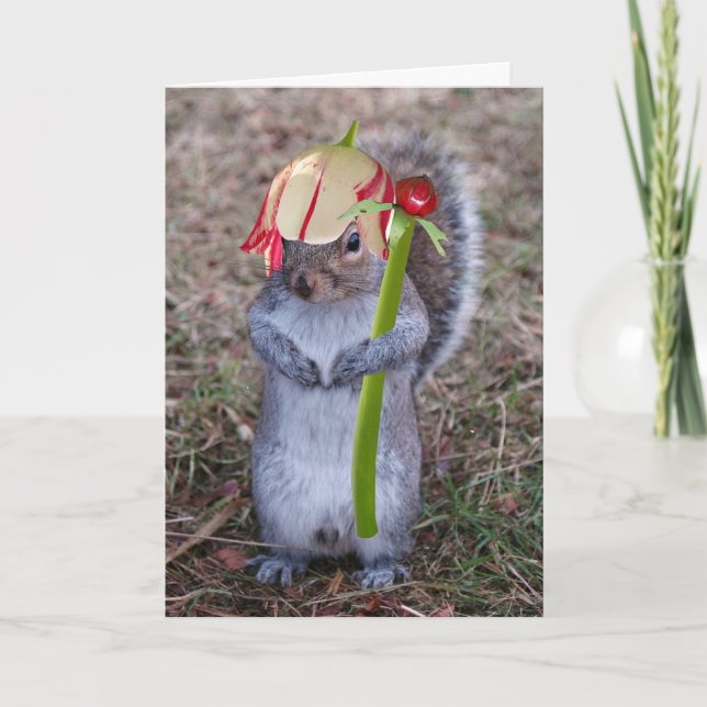 Frühling Squirel glückliche Frühlingskarte Feiertagskarte (Vorderseite)