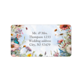 Frühling und Sommer blühen Florals Adressaufkleber