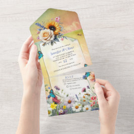 Frühling und Sommer blühen Florals All In One Einladung