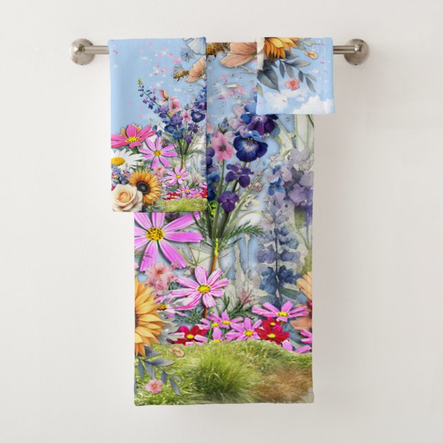 Frühling und Sommer blühen Florals Badhandtuch Set (Insitu)