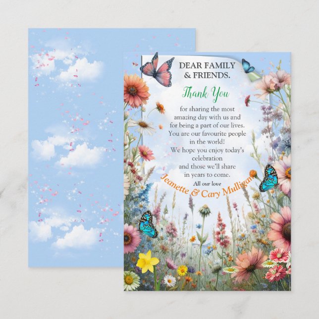 Frühling und Sommer blühen Florals RSVP Karte (Vorne/Hinten)